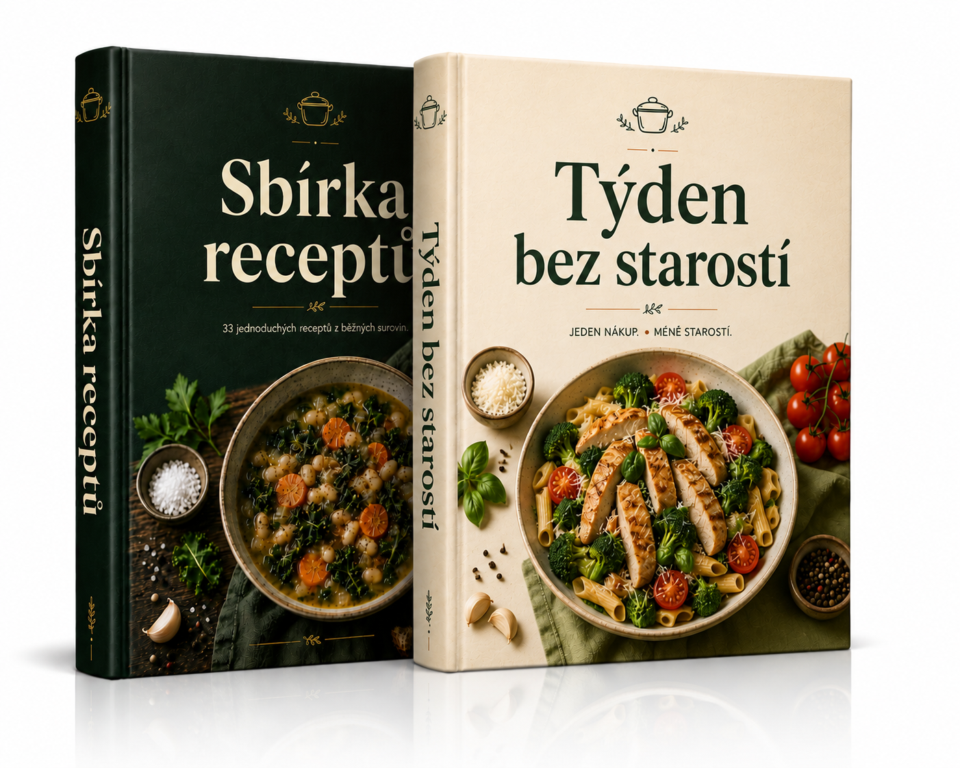 Sada 2 knih — Sbírka receptů + Týden bez starostí